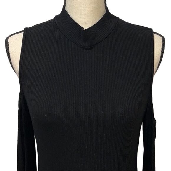 FTF Cold-Shoulder Ribbed Mini Bodycon Dress - Picture 6 of 11